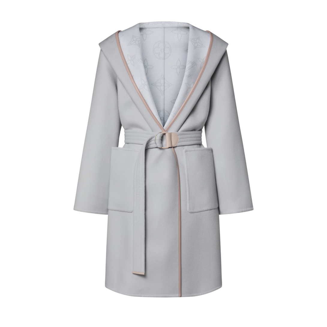 LOUIS VUITTON ロングコート オフホワイト フード付き 46 M Signature Hooded Wrap Coat - Ready-to-Wear | LOUIS VUITTON